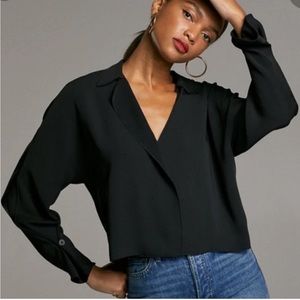 Aritzia Babaton Martin Blouse black Size XXS